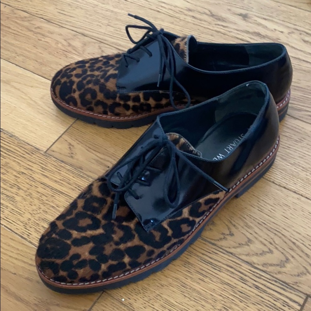 Pony hair and patent leather Oxford shoe